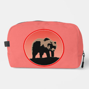 Neceser Oso Pardo al Atardecer - Arte de Vida Silvestre Or