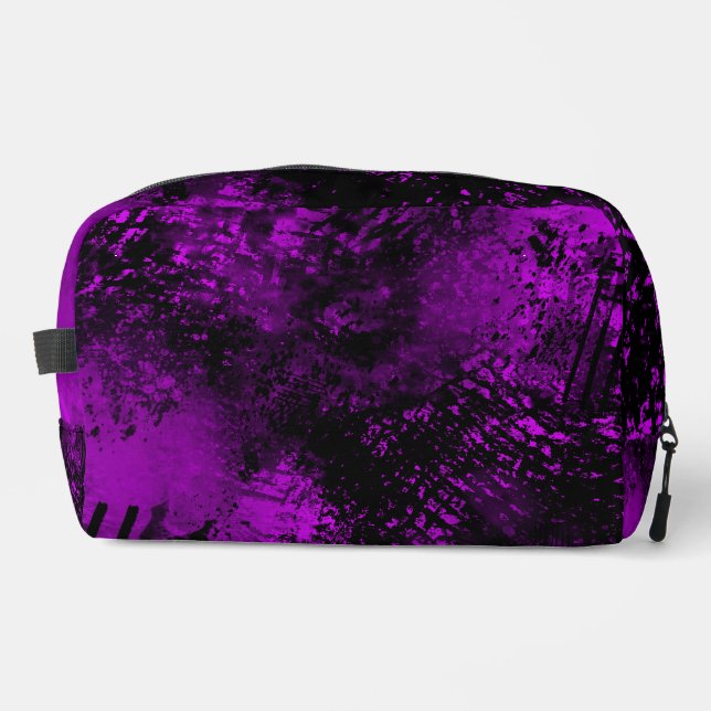 Neceser Paint Splatt Hatching Efecto Purple & Black (Anverso)
