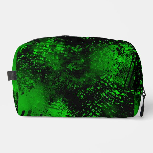Neceser Paint Splatt Hatching Efecto Verde y Negro (Anverso)