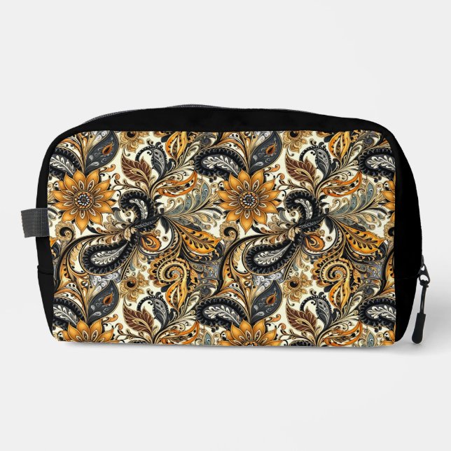 Neceser Paisley negro y amarillo (Anverso)