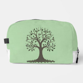 Neceser 🌳 Pale Green Tree of Life Toiletry Bag -Travel 🧼