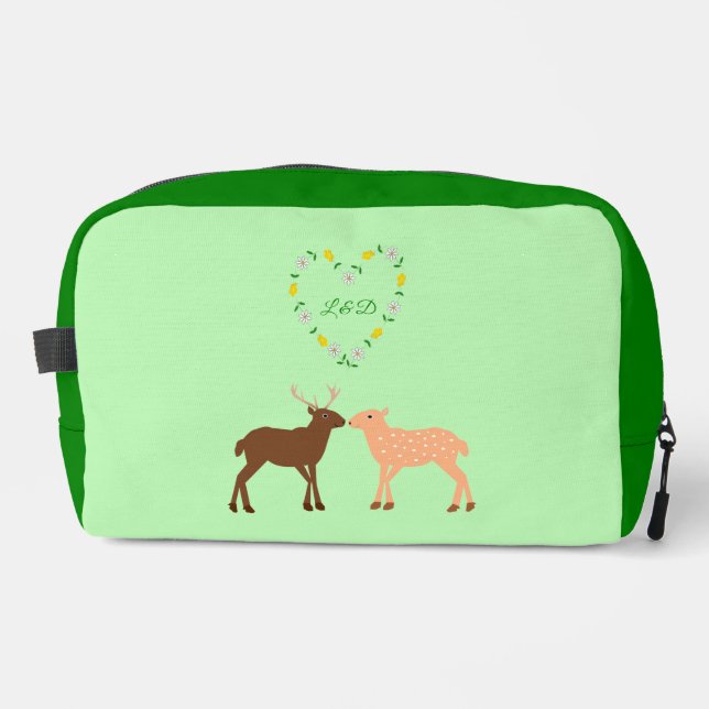 Neceser Pareja de ciervos y Personalizado del corazón de m (Anverso)