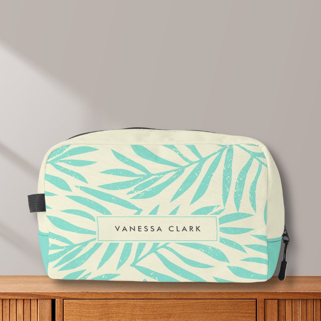 Neceser Pastel Blue Boho Abstract Grunge Palm Leaks (Subido por el creador)