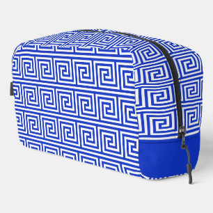 Neceser Patrón azul de las cuadradas de la clave del meand