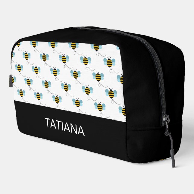 Neceser Patrón continuo de simpática abeja voladora (Esquina derecha)