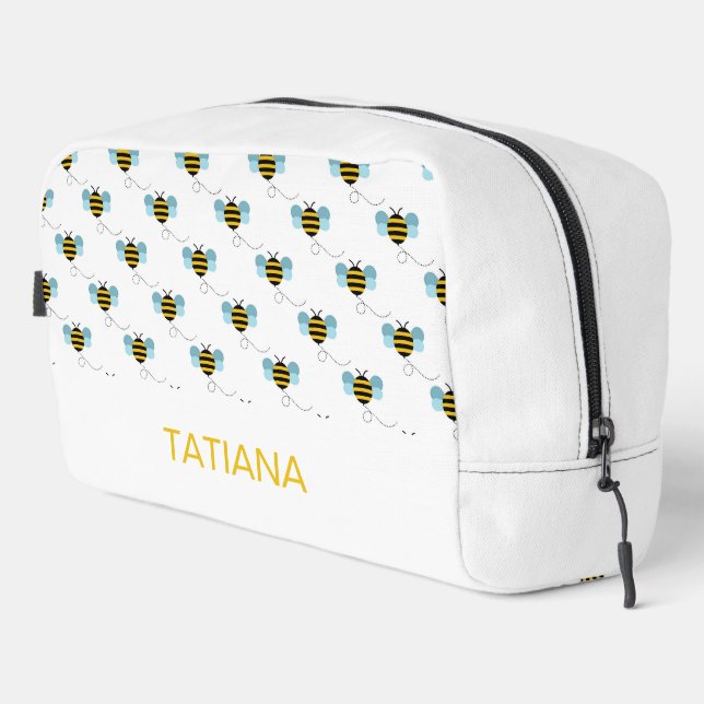 Neceser Patrón continuo de simpática abeja voladora (Esquina derecha)