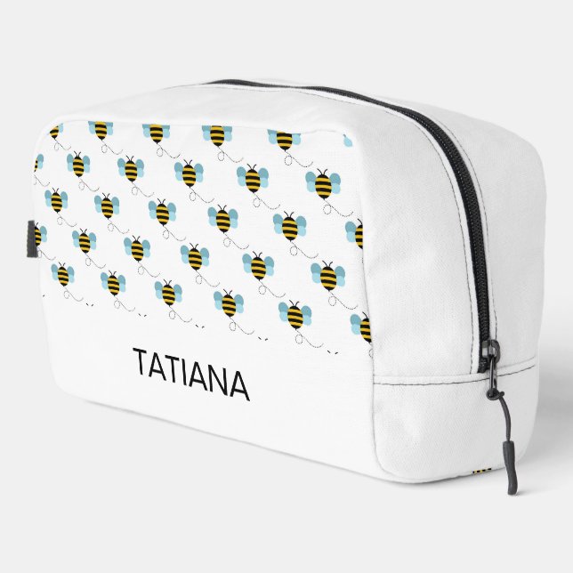 Neceser Patrón continuo de simpática abeja voladora (Esquina derecha)
