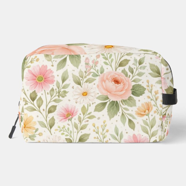 Neceser Patrón de acuarela floral suave   (Reverso )