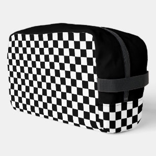 Neceser Patrón de ajedrez con control negro y blanco