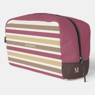 Neceser Patrón de bandas retro de monograma y nombre perso