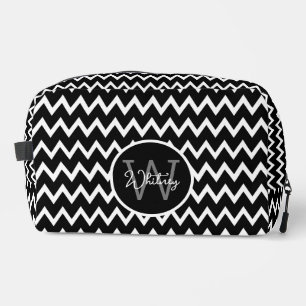 Neceser Patrón De Chevron Negro Y Blanco Monogramado Grand