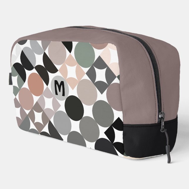 Neceser Patrón de Círculos Beige Verde Gris Negro de Medio (Esquina derecha)