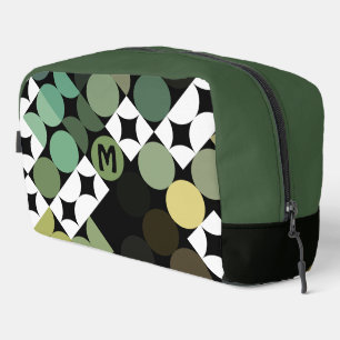 Neceser Patrón de Círculos del Beige Marrón Verde Negro de