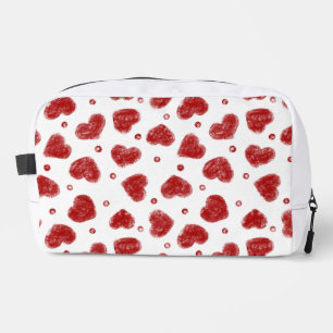 Neceser patrón de Corazones Rojos y Blancos