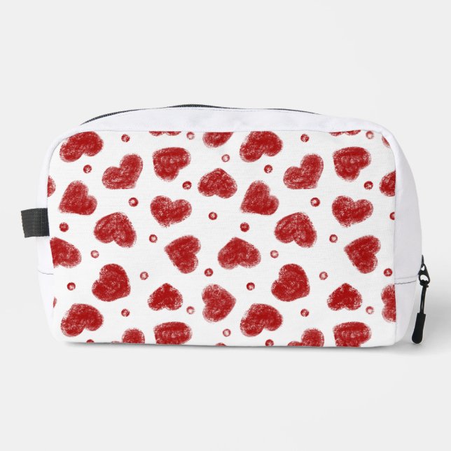Neceser patrón de Corazones Rojos y Blancos (Anverso)