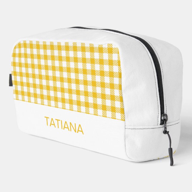 Neceser Patrón de cuadros gingham amarillo y blanco (Esquina derecha)