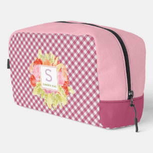 Neceser Patrón de Cuadros Gingham Rosa Magenta Rojo Elegan