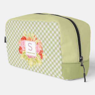 Neceser Patrón de Cuadros Gingham Verde Primavera Pastel E