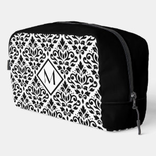 Neceser Patrón de Damasco de desplazamiento BW (personaliz