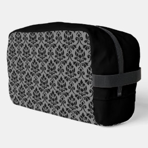 Neceser Patrón de Damask de Feuille negro en gris