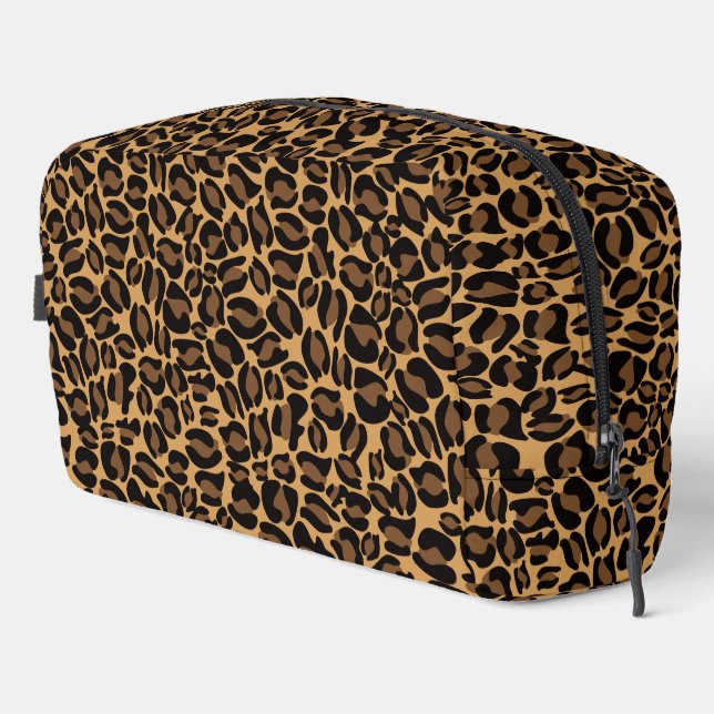 Neceser Patrón de estampado de leopardo marrón Safari selv (Esquina derecha)
