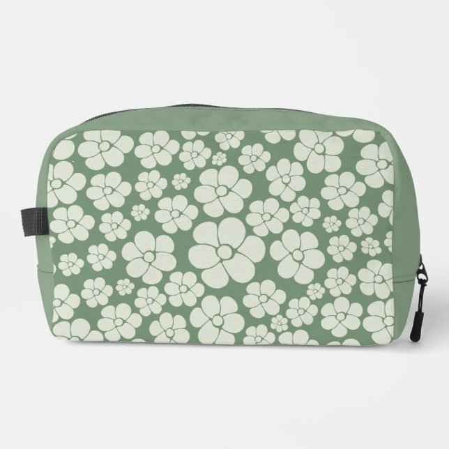 Neceser Patrón de Flor - Verde (Anverso)