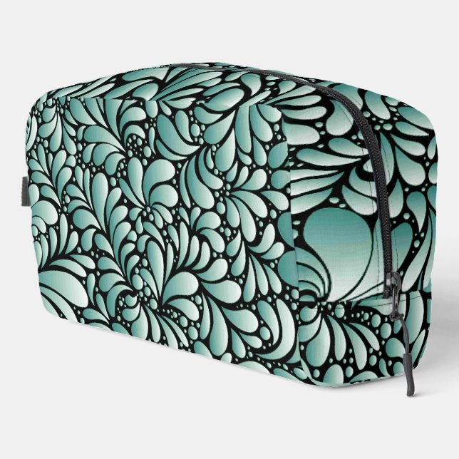 Neceser Patrón de flores deseables en verde minero (Esquina derecha)