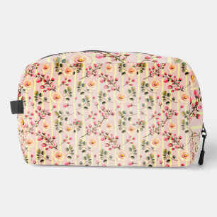 Neceser Patrón de franja floral rosa suave