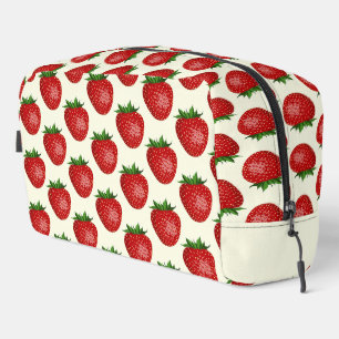 Neceser Patrón de fresa, fresas rojas, frutas, hojas