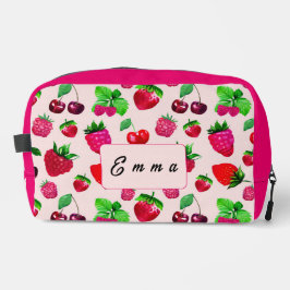 Neceser Patrón de Fruta de Fresa Adorable con Nombre Perso