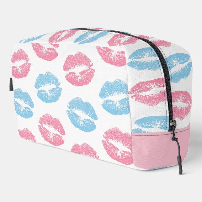 Neceser Patrón de labios azules y rosas, lápiz labial, bes (Esquina derecha)