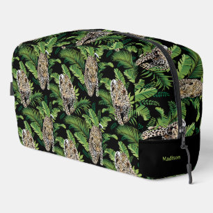 Neceser Patrón de leopardo de nombre personalizado