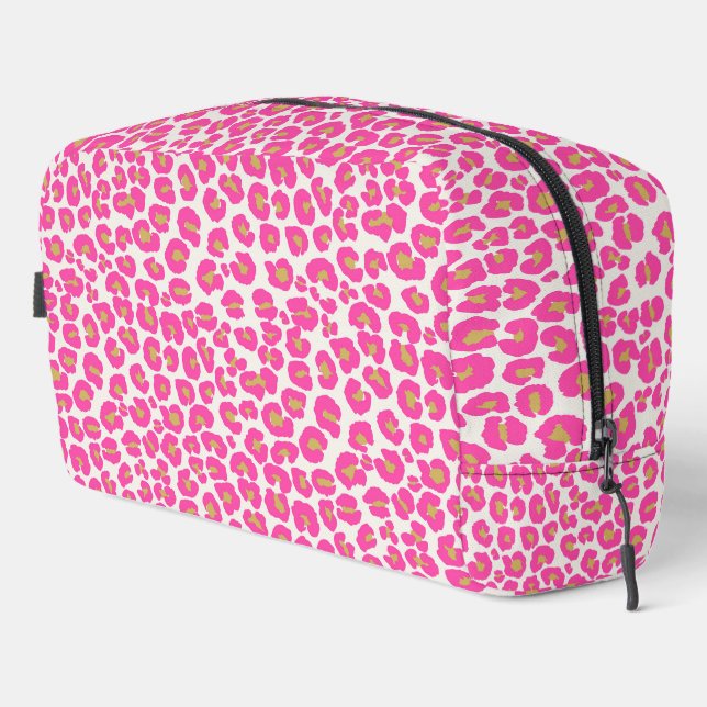 Neceser Patrón de Leopardo de oro rosado caliente (Esquina derecha)