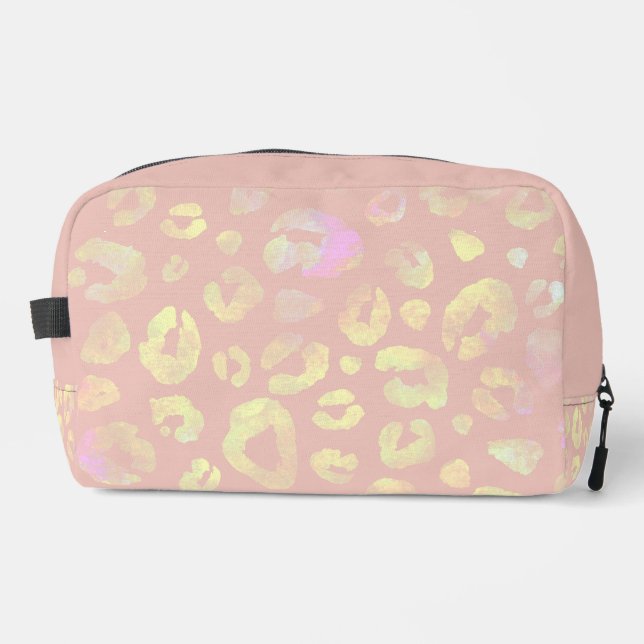 Neceser Patrón de leopardo rosado metálico (Anverso)