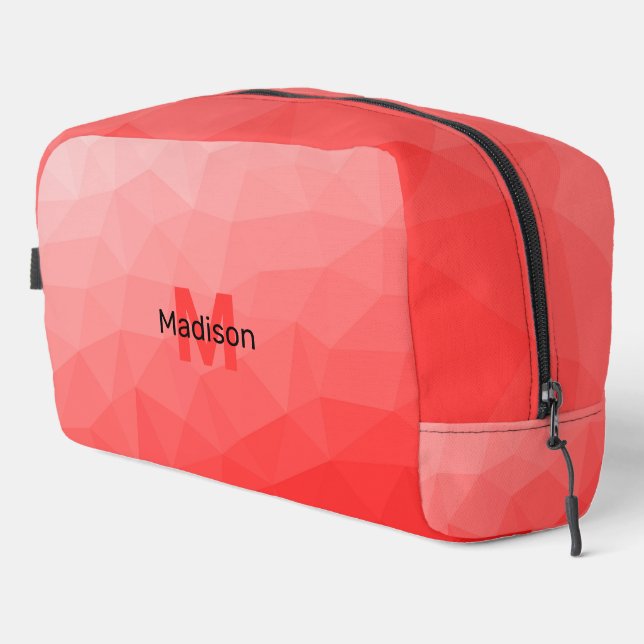 Neceser Patrón de malla geométrica con gradiente rojo Mono (Esquina derecha)