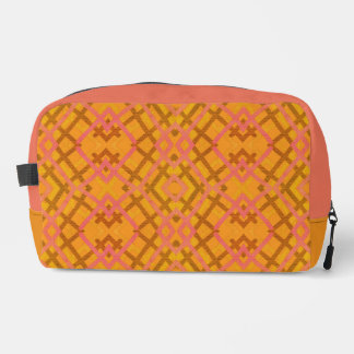 Neceser Patrón de mimbre cruzado rosa amarillo