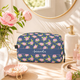 Neceser Patrón de Peonías con Nombre Personalizado 
