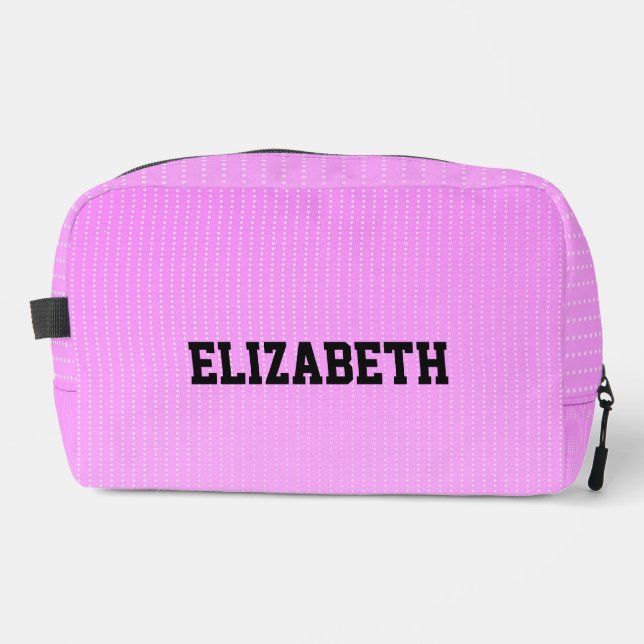 Neceser Patrón de puntos blancos rosados (Anverso)