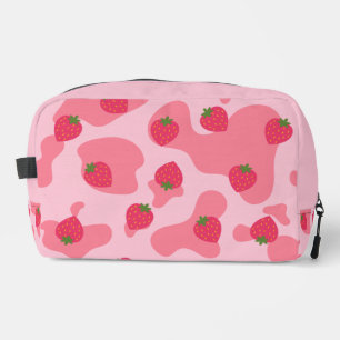 Neceser patrón de vaca de fresa kawaii