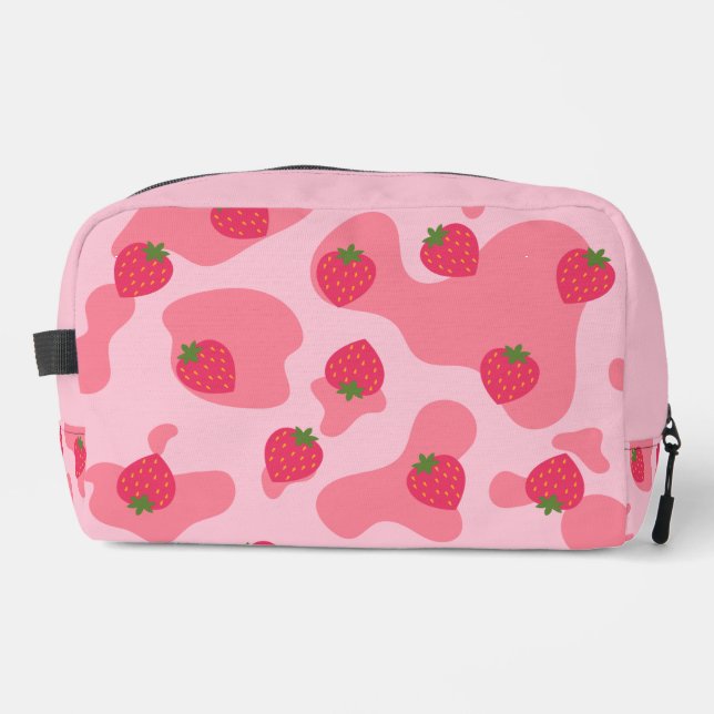 Neceser patrón de vaca de fresa kawaii (Anverso)