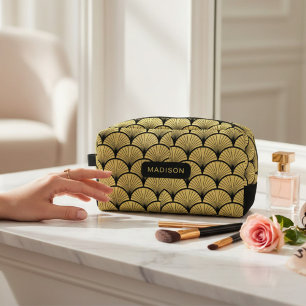 Neceser Patrón elegante de Art Deco de Oro Negro Personali