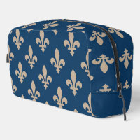 Patrón Fleur de Lis, francés real, crema en azul