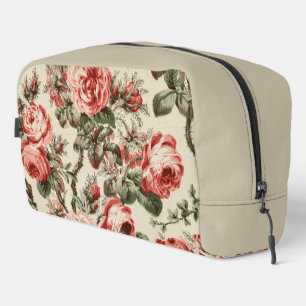 Neceser Patrón floral botánico de rosa roja rosa vintage