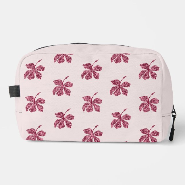 Neceser Patrón floral de hibisco rojo (Anverso)