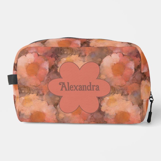Neceser Patrón Floral de Margarita Acuarela Rústica (Anverso)