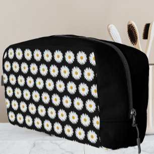 Neceser Patrón floral de margarita amarilla en negro