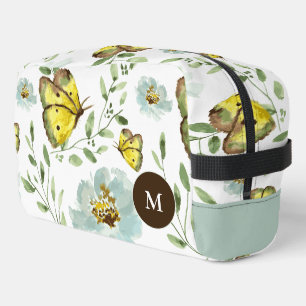 Neceser Patrón floral de mariposa acuarela Monogramado