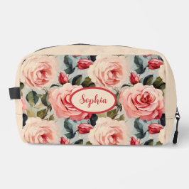 Neceser Patrón floral de rosas rosadas y rojas