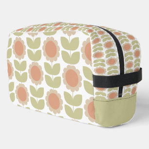 Neceser Patrón floral retro de color rosa pastel de mediad
