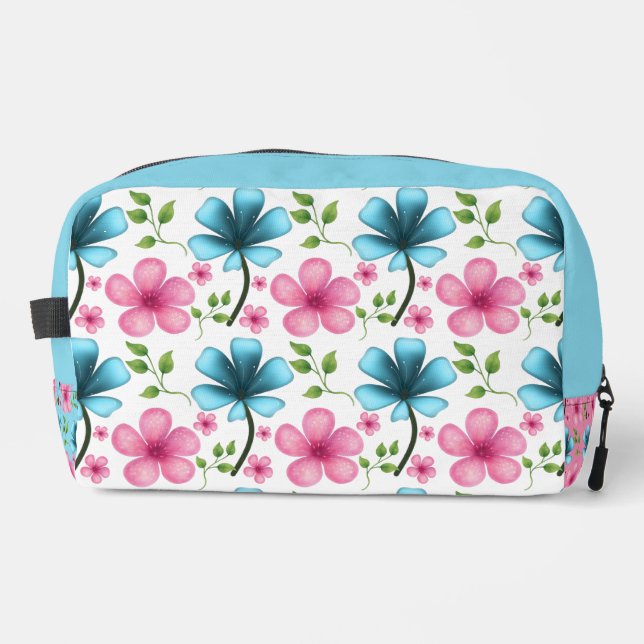 Neceser Patrón floral rosa y azul (Anverso)